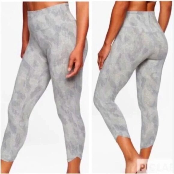 Athleta Organic Be Present Leggings Crop Capri Sandbar Size Medium # 291779-00 - Picture 1 of 8